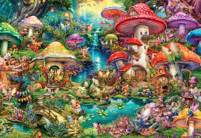 Aimee Stewart: Merry Mushroom Village Picnic 2000 Piece Puzzle