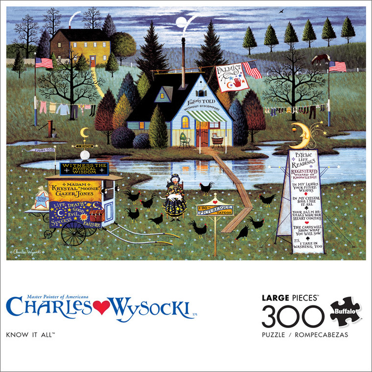 Charles Wysocki Know It All 300 Large Piece Jigsaw Puzzle Front