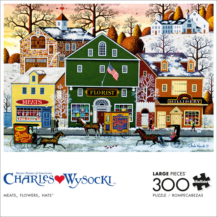 Charles Wysocki Meats, Flowers, Hats 300 Large Piece Jigsaw Puzzle Front