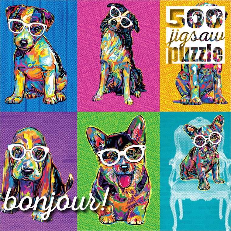 Bonjour: Colorblock Dogs 500 Piece Puzzle