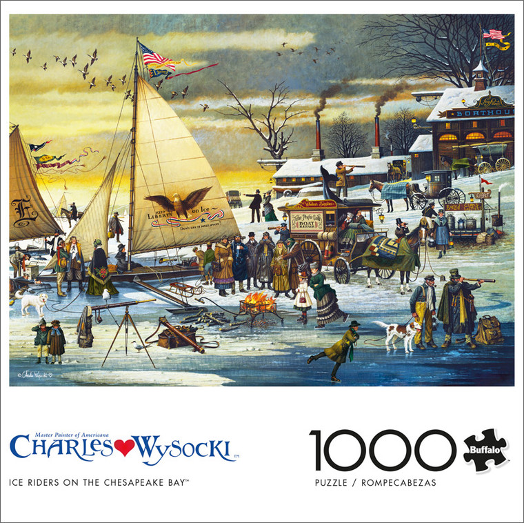 Charles Wysocki Ice Riders on the Chesapeake Bay 1000 Piece Jigsaw Puzzle