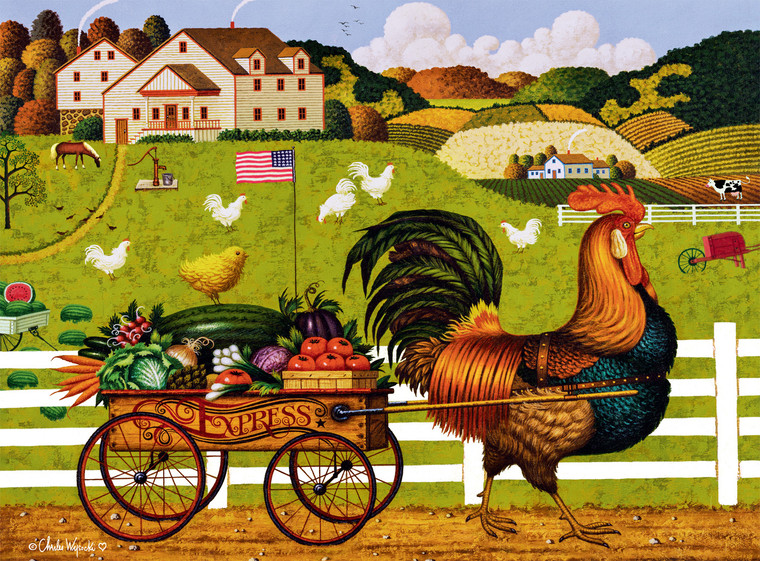 Charles Wysocki: Rooster Express 1000 Piece Puzzle