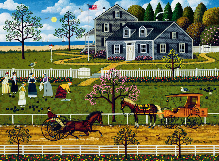 Charles Wysocki: The Boccie Ladies of Martha's Vineyard 1000 Piece Puzzle