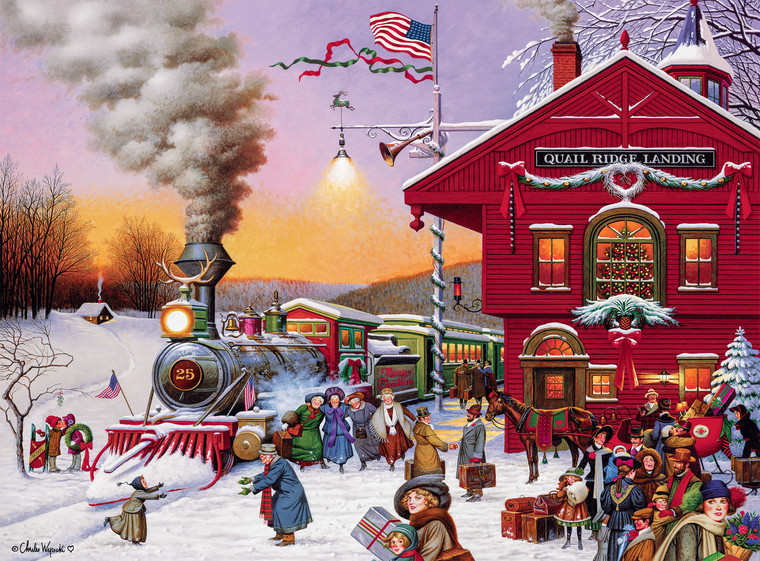 Charles Wysocki: Whistle Stop Christmas 1000 Piece Puzzle