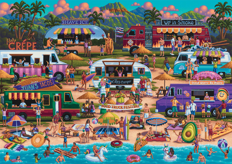 Hawaiian Food Truck Festival 300 large Piece Puzzle