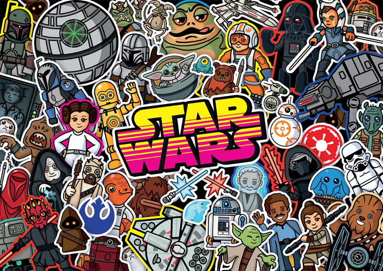 Star Wars Sticker Collage 300 Piece Puzzle