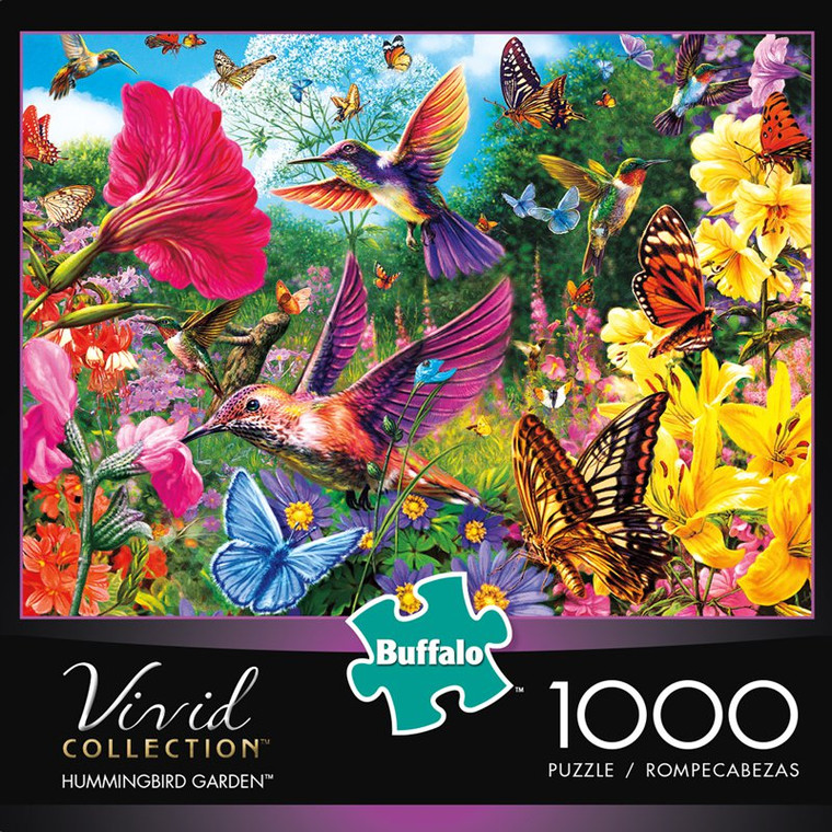 Vivid Hummingbird Garden 1000 Piece Jigsaw Puzzle Box