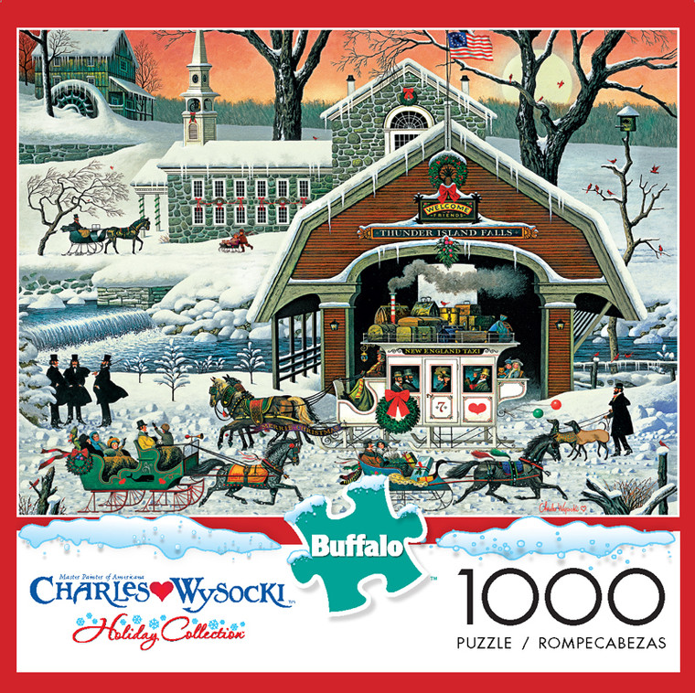 Charles Wysocki Twas' the Twilight Before Christmas 1000 Piece Jigsaw Puzzle Box